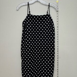 Romteau Los Angeles Womens Medium Black Polka Dot Slip Dress Midi
